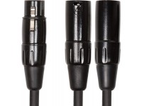 Roland RCC-YC-XF2XM Cabo de Microfone Splitter Y de 1 XLR fêmea para 2 XLR macho com 15cm de comprimento